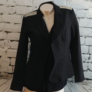 Cache Black Blazer w/ Studded Shoulders Size 8 NWT